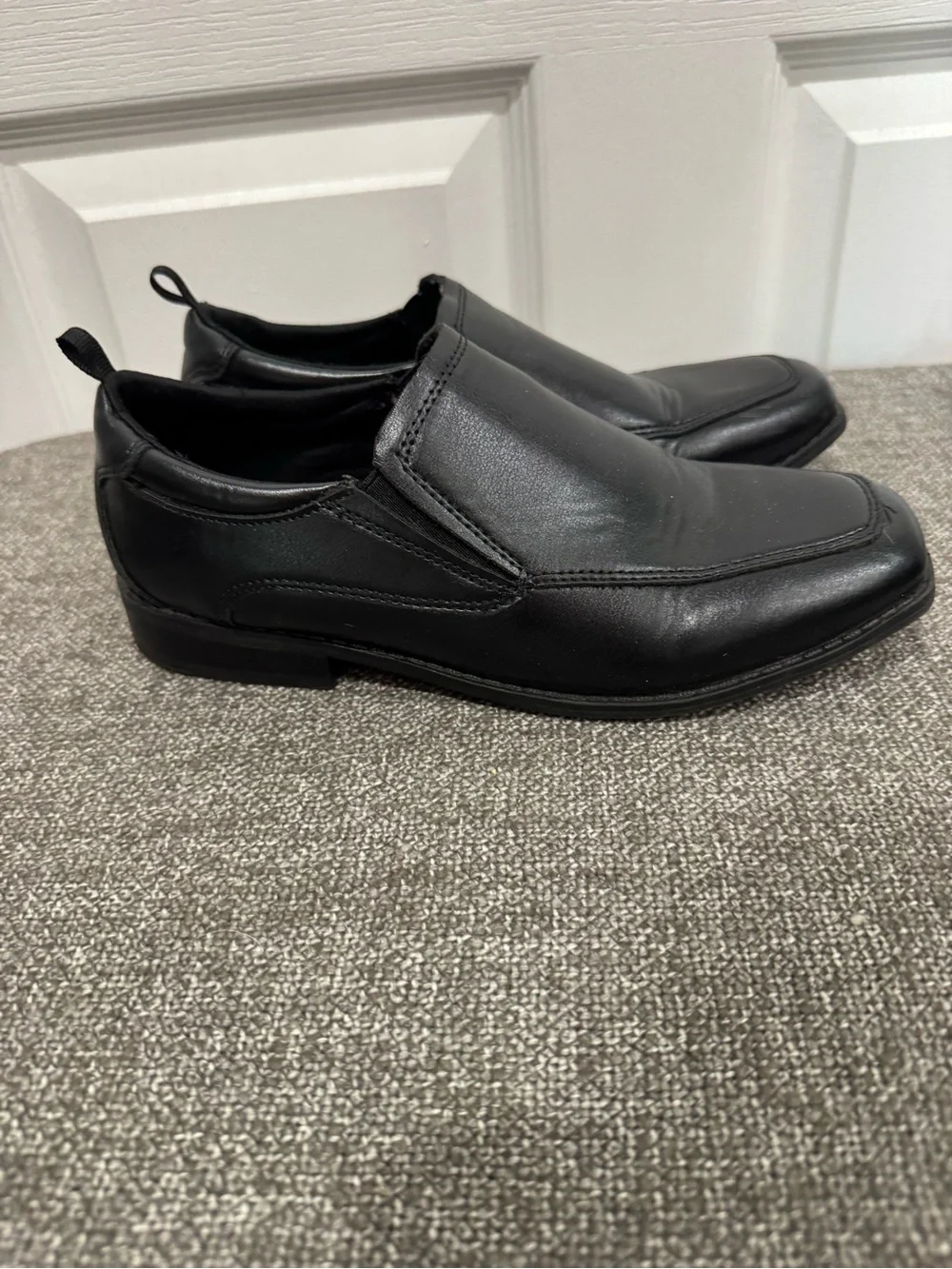 Boys Black Slip-On Dress Shoes